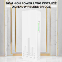 Puente Inalámbrico Digital Gigabit de Alta Potencia de 900M con Doble Puerto, Puente Inalámbrico para Exteriores de Largo Alcance de 5KM, Resistente al Agua IP65