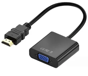 Custom Oem Hdmi Male To Vga Female Adaptor 1080P Hdmi To Vga Converter Hdmi Audio Video Cable For Laptop Hdtv
