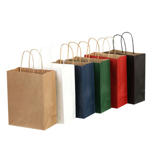 Bolsa de compras de alta calidad, bolsa de papel marrón Kraft personalizada para alimentos con asa - Product Image 6