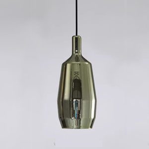 Lampada a Sospensione in Vetro Verde Antico, Lampadario Vintage a Lampadina Singola con Attacco E14 per Sala da Pranzo, Bar, Camera da Letto - Product Image 2