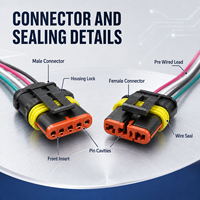 Konektor Otomotif Tahan Air 1-6 Pin Male Female Kabel Listrik Harness Plug Perakitan Kabel Kendaraan OEM ODM