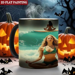 Home Family Matching Daily <b>Mug</b> <b>Set</b> Frosted Black 11oz Ceramic Heat Activated Color Changing Cup - Product Image 6