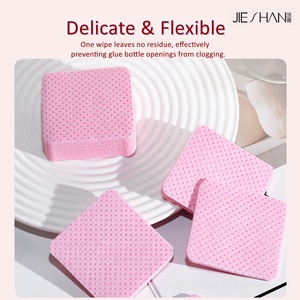 Tampons de <span class=keywords><strong>coton</strong></span> démaquillants pour vernis à ongles OEM avec étui de rangement, carrés roses, sans peluches - Fournitures <span class=keywords><strong>DIY</strong></span> pour nail art - Product Image 2