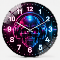 Horloge murale mécanique silencieuse Art Déco de haute qualité, 10 pouces, à aiguille simple, à piles, avec verre luminescent pour salon