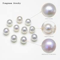 Perles d'eau douce naturelles de qualité supérieure, blanches, rondes, semi-percées, de 0,8 mm, pour la fabrication de bijoux