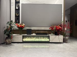 Nuevo Mueble de TV Minimalista Italiano de Lujo Ligero y Moderno 2026 al por Mayor con <span class=keywords><strong>Chimenea</strong></span> Decorativa de Calefacción de Mármol Blanco - Product Image 6