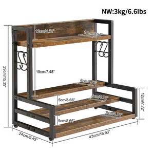 Étagère à <span class=keywords><strong>épices</strong></span> pliante en bois à 4 niveaux avec design étagé, organisateur de cuisine sur pied, étagère de <span class=keywords><strong>rangement</strong></span> pour comptoir, <span class=keywords><strong>placard</strong></span> - Product Image 4