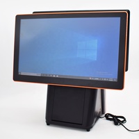 Système de point de vente personnalisé TS-15630D avec double écran 15,6 pouces, processeur i5 4e génération, 8/16 Go + 128/256/516 Go, caisse enregistreuse, machine de caisse POS