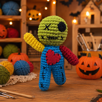Ensemble de poupées Vaudou au crochet, décorations en peluche pour Halloween et remise de diplôme, style fait main, décorations de fête effrayantes, ornement de chambre gothique, festival