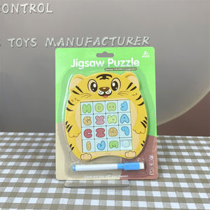 Juguete educativo para niños, tablero de dibujo, tigre de dibujos animados, 16 Uds., juego de rompecabezas de bloques deslizantes de plástico magnético con <span class=keywords><strong>letras</strong></span> - Product Image 6