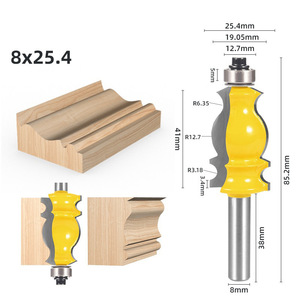 Fresa para pasamanos tipo cola de pez con vástago de 1/4 y punta de carburo para carpintería y molduras de escaleras - Product Image 3