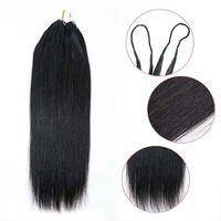 Cheveux Humains Brésiliens Remy Double Drawn, Lisses et Soyeux, 100% Naturels, pour Crochet, avec Nœuds Miracle, Ondulation Lisse et Soyeuse
