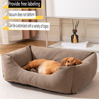 Lit pour chien de luxe écologique en polyester, fond résistant à l'eau, rembourrage en coton solide, tissu durable, peluche, été, amovible, lavable