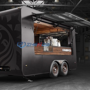 Camion de restauration rapide noir de grande taille, multifonctionnel, pour pizzas, aliments et bières, avec rideau de porte - Product Image 3