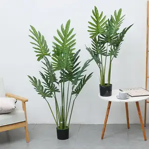 装飾用人工植物盆栽ツリー屋外ガーデン装飾ポット花Ledプラスチック偽エナラルドシダーツリー6フィート