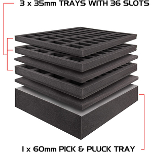Étui <span class=keywords><strong>de</strong></span> rangement et <span class=keywords><strong>de</strong></span> transport portable pour figurines miniatures 4 couches <span class=keywords><strong>de</strong></span> mousse pour 108 Minis & Pick & Pluck pour grandes figurines- - Product Image 4