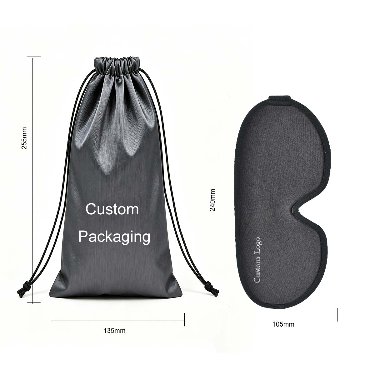 Black(Custom Drawstring Bag)