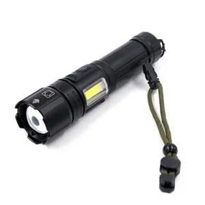 New Powerful Torch Light 18650 Battery Type-C Charging LED COB Flashlight With Power Bank Function