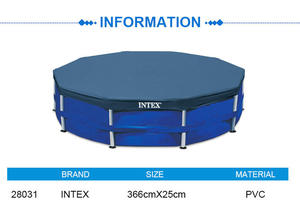 Couverture de <span class=keywords><strong>piscine</strong></span> <span class=keywords><strong>ronde</strong></span> <span class=keywords><strong>INTEX</strong></span> 28031 12 pieds x 10 pouces en PVC, grande couverture de <span class=keywords><strong>piscine</strong></span> extérieure, facile à installer, couverture de <span class=keywords><strong>piscine</strong></span> en feuille - Product Image 3