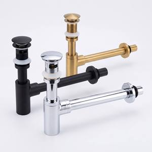 <span class=keywords><strong>Sifone</strong></span> a bottiglia moderno in ottone massiccio con kit di scarico a scomparsa per lavabo, nero opaco, per mobile bagno - Product Image 1