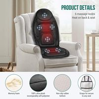 Meilleur Coussin de Massage Dorsal avec 3 Moteurs de Massage et 2 Niveaux de Chaleur, Tapis de Chaise de Massage pour la Maison et le Bureau