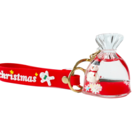 Porte-clés personnalisé en acrylique liquide flottant avec figurine de renne et Père Noël, formes variées, accessoire de décoration de Noël, cadeau souvenir