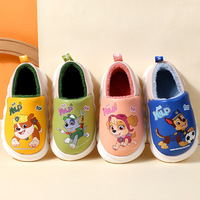 Tongs et Chaussons Jetables en Coton Respirants et Chauds pour Enfants, Imprimés de Motifs Animaux Antidérapants pour Usage Hôtelier Intérieur