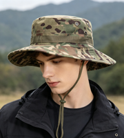Chapeau de camouflage Boonie à large bord, casquette de protection solaire pour la randonnée, le trekking, l'alpinisme, le camping, respirant, léger, unisexe