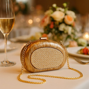 2025 của phụ nữ phong cách duy nhất Vai Crossbody Túi không thường xuyên Vỏ Acrylic cotton Wedding Evening ly hợp túi cho phụ nữ - Product Image 1