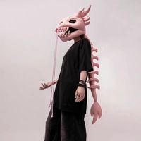 Nouveauté : Jouet en peluche squelette de dinosaure à tentacules de dragon, Nouveauté, Jouet amusant en forme de tête de dinosaure, Jouet exosquelette créatif
