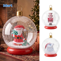 Boule de Noël gonflable transparente en PVC avec flocons de neige, Père Noël, ours polaire, décoration de table, de fenêtre, à suspendre en intérieur