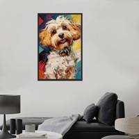 Peinture à l'huile sur toile moderne, écologique, de haute qualité, faite à la main, représentant un chien, décoration murale pour la maison