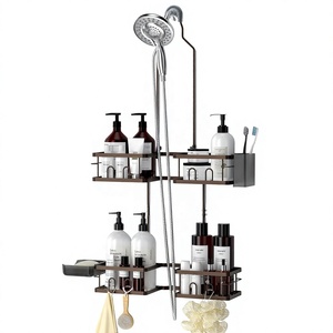 Organizzatore da Bagno Regolabile Personalizzato, Portaoggetti per Doccia in Metallo Antiruggine, Supporto per Doccia Portatile - Product Image 1