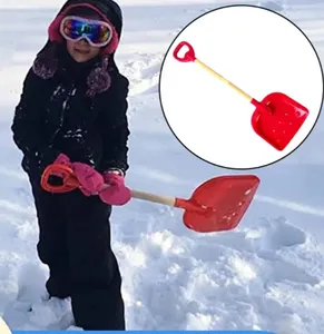 Zware Houten Sneeuwschoppen Met Plastic Schep En Handvat Voor Kinderen
