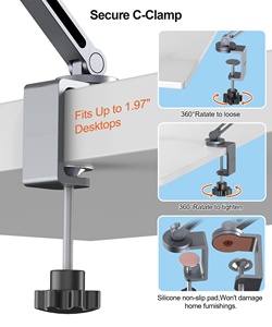 Adjustable Foldable <b>Tablet</b> <b>Stand</b> Holder Arm Desk Mount with 360°Rotate Base Phone Holder - Product Image 3