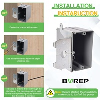 Barep ETL Scatola di giunzione elettrica in plastica regolabile a 1 modulo, nuova, 21 Cu.In, UL94 V0, per installazione interruttori e prese standard USA