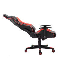 Chaise de bureau ergonomique pivotante moderne pour le gaming, dossier haut, noir et rouge, en cuir PU, pour les utilisateurs américains