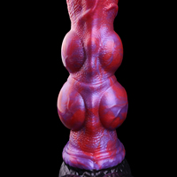 NNSX Dildo en silicone à double nœud de 12 pouces avec ventouse, grand diamètre, dildo fantaisie à deux nœuds pour l'entraînement anal