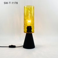Lampe de table vintage en verre créative pour bureau, lecture nocturne, chambre à coucher, lampe de chevet design E27