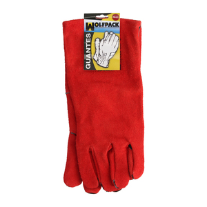 Guanti da saldatura lunghi, rossi e resistenti - Product Image 2