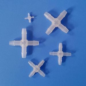 Mini croix branche tuyau raccords barbelés tuyau d'air raccords de tuyauterie en plastique 4 voies raccord de tuyauterie - Product Image 1