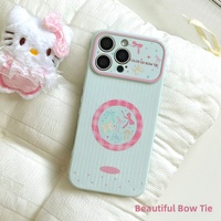 Coque de téléphone portable antichoc en TPU de qualité supérieure, motif nœud papillon à carreaux et blocs de couleur, style Instagram, pour iPhone 17 Pro