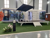 Maisons préfabriquées en conteneurs écologiques en aluminium extensible, capsules spatiales, mini-maisons sur roues, luxe commercial, 20 pieds/40 pieds