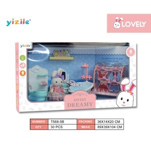 Famiglia Playset per bambini morbidi coniglio mobili giocattoli realizzati con materiali Non tossici sicuri - Product Image 1