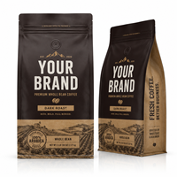 Sac à café grande capacité avec valve et fermeture éclair, imprimé sur mesure, emballage en vrac de 5 lb pour grains de café entiers