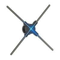 Ventilateur holographique 3D D60/U60 42-99cm 4 pales |   Projecteur holographique publicitaire LED, luminosité 2500 cd, angle de vision 178°