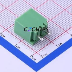KF2EDGVC-5.0-2P Plug-in Terminal Block Through hole,P=5mm Connector Board-to-Board / Socket - Closed 1x2P 5mm Green - Product Image 2