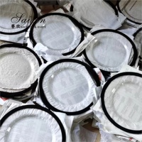 Assiette de présentation en verre transparent avec bord noir pour événements de mariage – Vente chaude usine