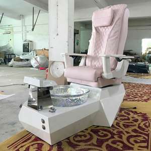 เก้าอี้ทำเล็บเท้าแบบไม่มีท่อสำหรับเด็กทันสมัยไม่มีท่อประปาสีชมพูสำหรับนวดสปาเท้า - Product Image 1