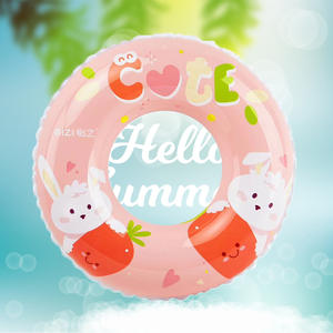 Flotador Inflable para Niños, Anillo de Natación con Diseño de Dibujos Animados, Redondo, de PVC de 0.2mm, Juguete Acuático de Verano para Bebés - Product Image 2